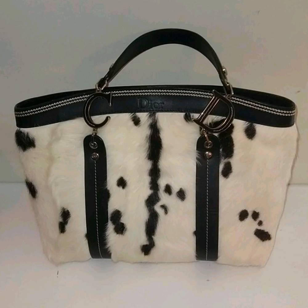 Authentic Dior cow print pony hair handbag